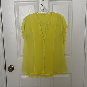 H&M bright yellow sheer top
